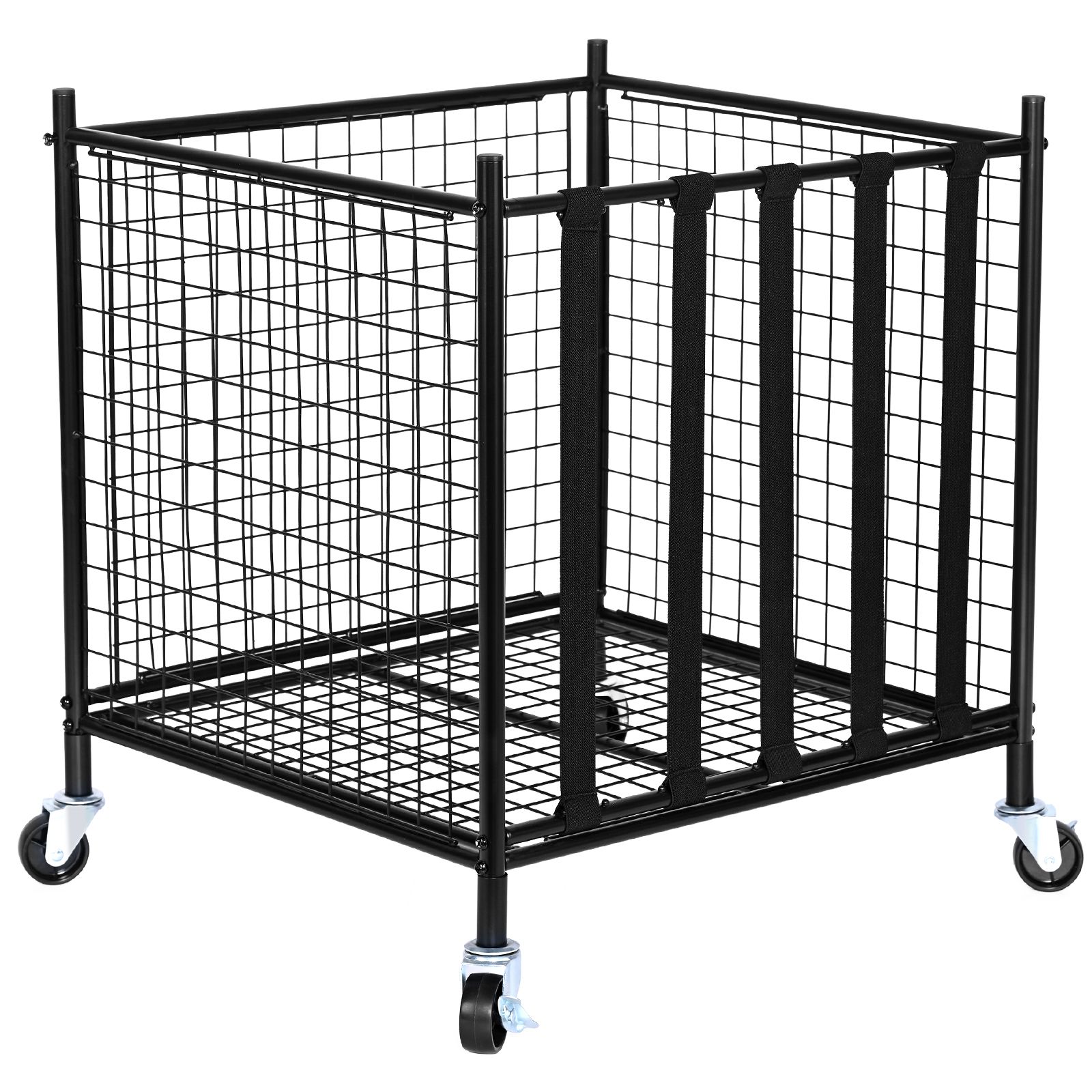 Sports Equipment Cart - Rollbarer Sportball-Aufbewahrungswagen, Abschließbarer Basketballkorb mit Elastischen