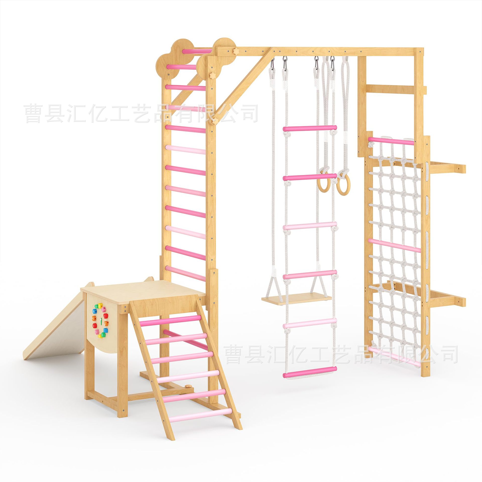Sports Equipment Kids - Indoor-Klettergerüst aus Massivholz für Kinder, Holz-Kletterkombination