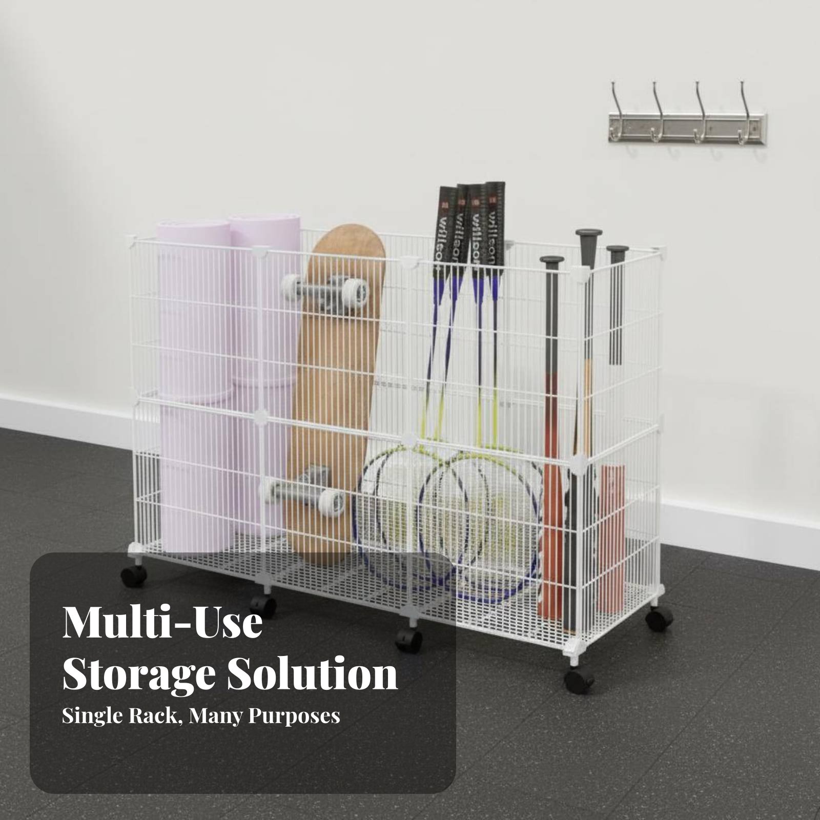 Sports Equipment Cart - Sportausrüstungs-Aufbewahrungswagen Robuster Sportgeräte-Organizer mit Kugelförmigen Aufbewahrungsbehältern
