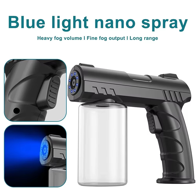 Sports Equipment Disinfectant Spray - Handbrause-Sprühflasche, 280 ml, mit USB, Nano-Blaulicht,